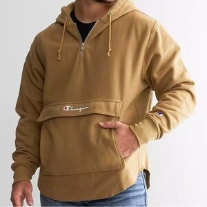 Champion Reverse Weave Boxy Anorak Tan Hoodie